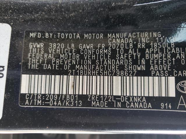 Photo 9 VIN: 2T1BURHE5HC798627 - TOYOTA COROLLA L 