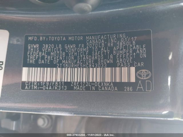 Photo 8 VIN: 2T1BURHE5HC843033 - TOYOTA COROLLA 