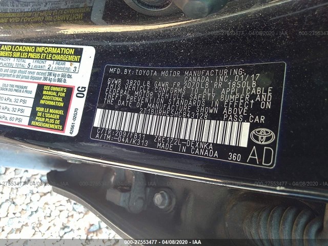 Photo 8 VIN: 2T1BURHE5HC843128 - TOYOTA COROLLA 