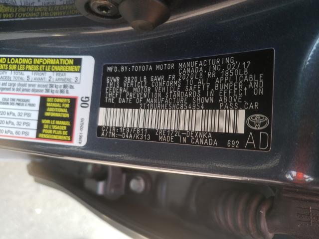 Photo 9 VIN: 2T1BURHE5HC854954 - TOYOTA COROLLA L 