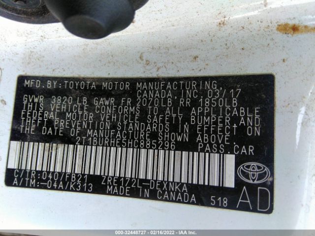 Photo 8 VIN: 2T1BURHE5HC885296 - TOYOTA COROLLA 