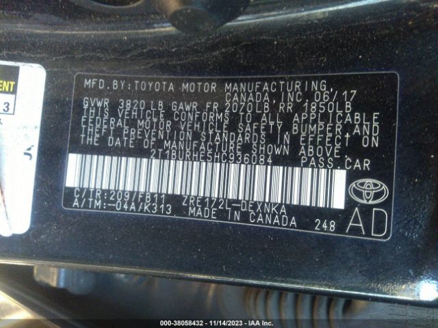 Photo 8 VIN: 2T1BURHE5HC936084 - TOYOTA COROLLA 