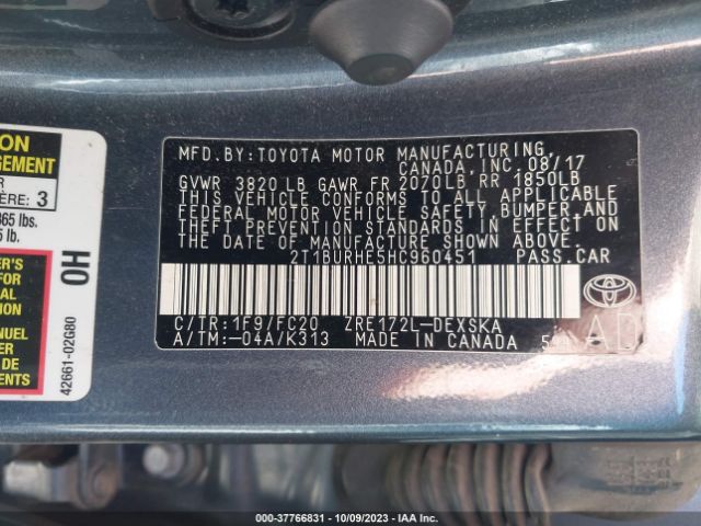 Photo 8 VIN: 2T1BURHE5HC960451 - TOYOTA COROLLA 