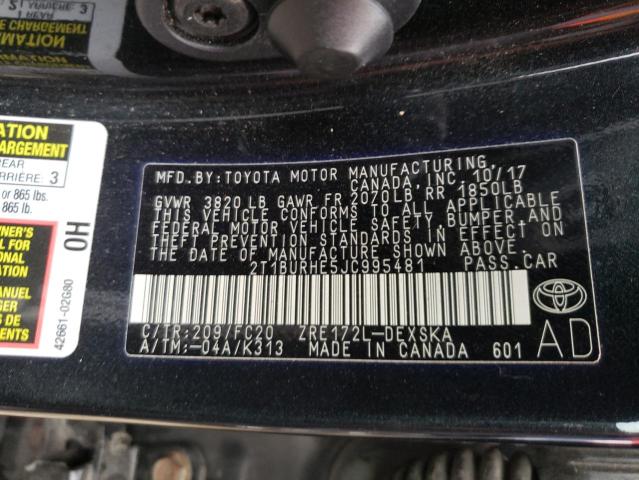 Photo 9 VIN: 2T1BURHE5JC995481 - TOYOTA COROLLA L 