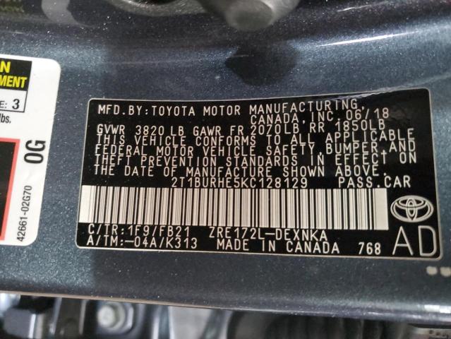 Photo 11 VIN: 2T1BURHE5KC128129 - TOYOTA COROLLA L 