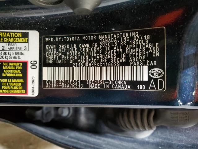 Photo 12 VIN: 2T1BURHE5KC146629 - TOYOTA COROLLA 