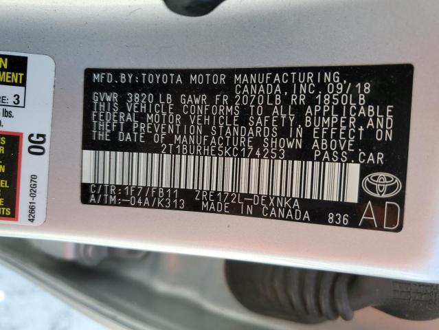 Photo 11 VIN: 2T1BURHE5KC174253 - TOYOTA COROLLA 