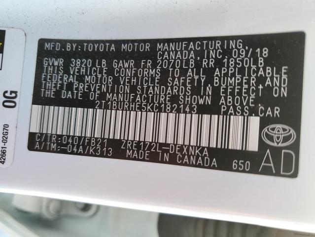 Photo 11 VIN: 2T1BURHE5KC182143 - TOYOTA COROLLA 