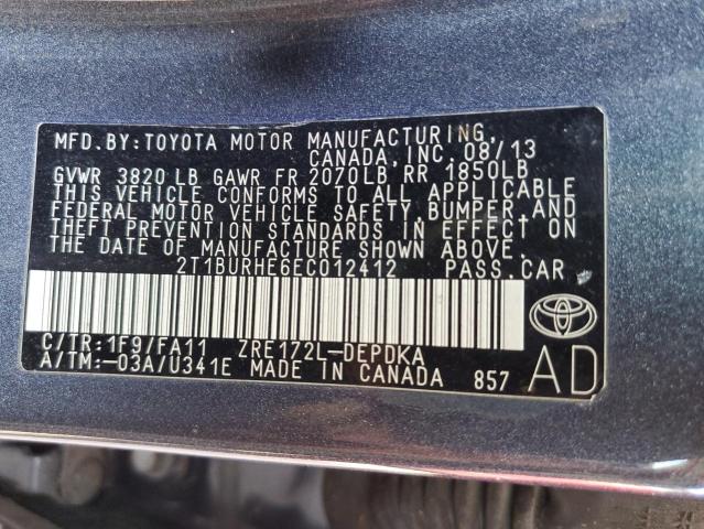 Photo 11 VIN: 2T1BURHE6EC012412 - TOYOTA COROLLA 