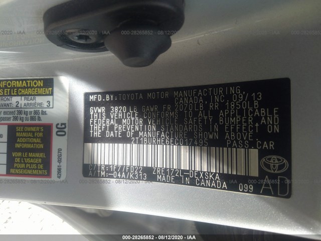 Photo 8 VIN: 2T1BURHE6EC017495 - TOYOTA COROLLA 