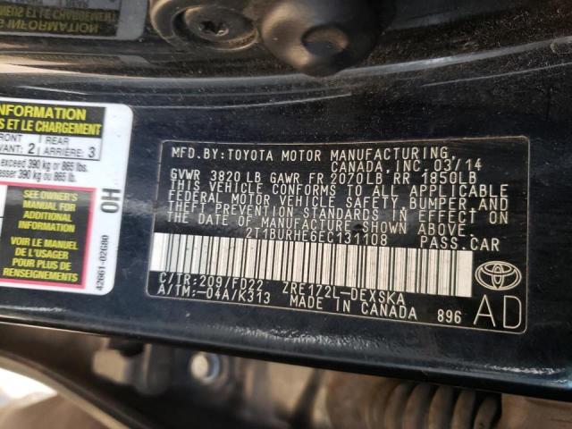 Photo 9 VIN: 2T1BURHE6EC131108 - TOYOTA COROLLA L 