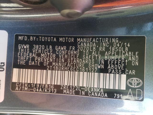 Photo 9 VIN: 2T1BURHE6EC161127 - TOYOTA COROLLA L 