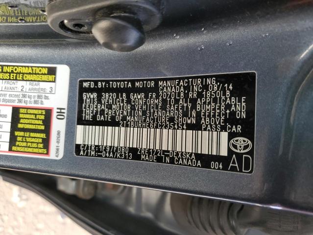 Photo 12 VIN: 2T1BURHE6FC235454 - TOYOTA COROLLA 