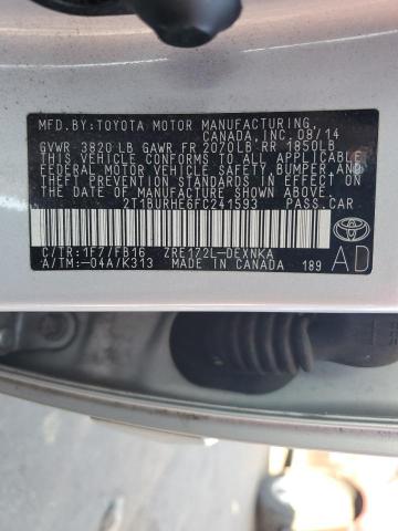 Photo 12 VIN: 2T1BURHE6FC241593 - TOYOTA COROLLA 