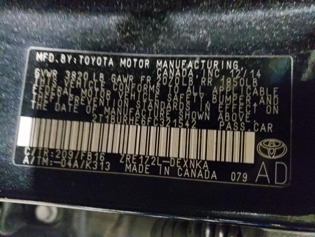 Photo 11 VIN: 2T1BURHE6FC321542 - TOYOTA COROLLA 