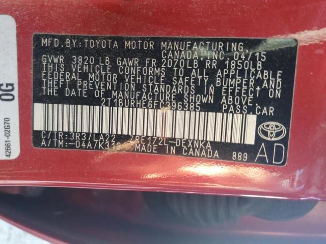 Photo 12 VIN: 2T1BURHE6FC396385 - TOYOTA COROLLA 