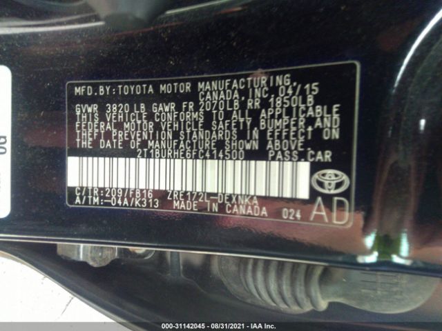 Photo 8 VIN: 2T1BURHE6FC414500 - TOYOTA COROLLA 