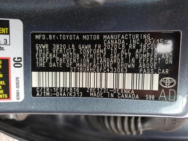 Photo 11 VIN: 2T1BURHE6FC433063 - TOYOTA COROLLA L 