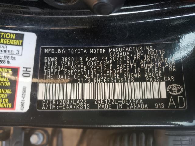 Photo 9 VIN: 2T1BURHE6FC455466 - TOYOTA COROLLA L 