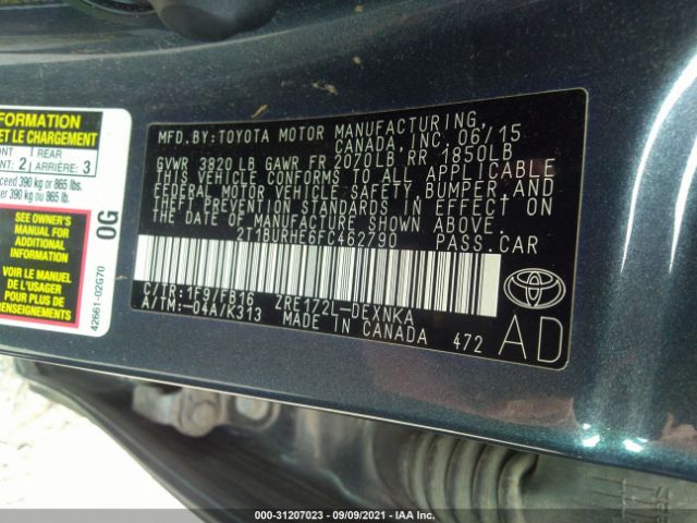 Photo 8 VIN: 2T1BURHE6FC462790 - TOYOTA COROLLA 