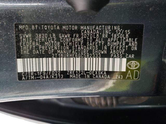 Photo 9 VIN: 2T1BURHE6GC582333 - TOYOTA COROLLA L 