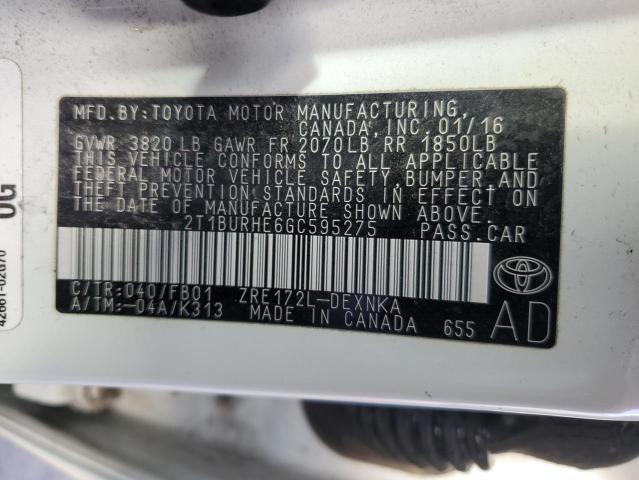 Photo 11 VIN: 2T1BURHE6GC595275 - TOYOTA COROLLA 