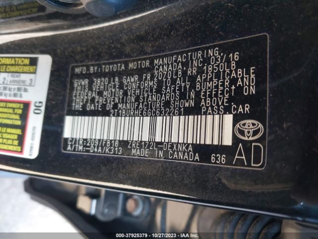 Photo 8 VIN: 2T1BURHE6GC632261 - TOYOTA COROLLA 