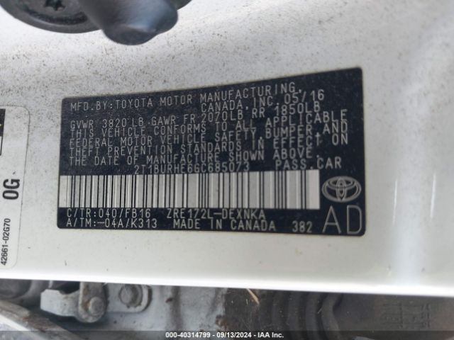 Photo 8 VIN: 2T1BURHE6GC685073 - TOYOTA COROLLA 