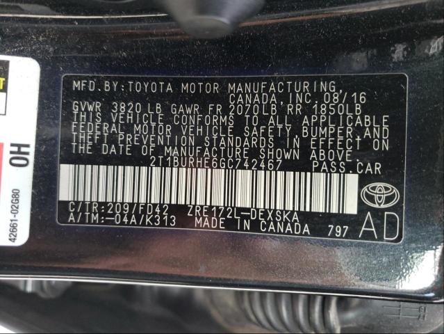 Photo 9 VIN: 2T1BURHE6GC742467 - TOYOTA COROLLA L 