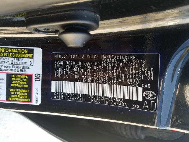 Photo 9 VIN: 2T1BURHE6HC756158 - TOYOTA COROLLA L 