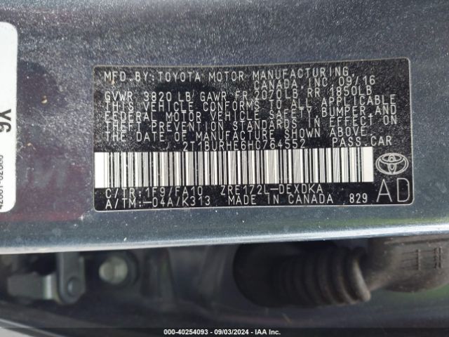 Photo 8 VIN: 2T1BURHE6HC764552 - TOYOTA COROLLA 