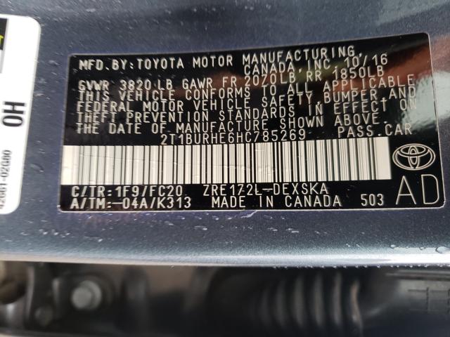 Photo 9 VIN: 2T1BURHE6HC785269 - TOYOTA COROLLA L 