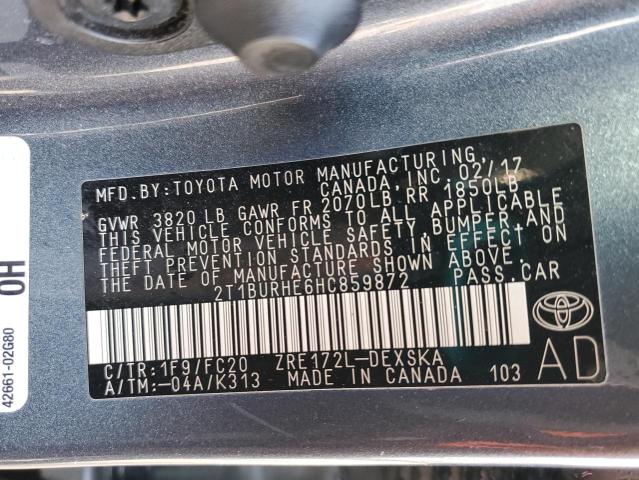 Photo 12 VIN: 2T1BURHE6HC859872 - TOYOTA COROLLA L 