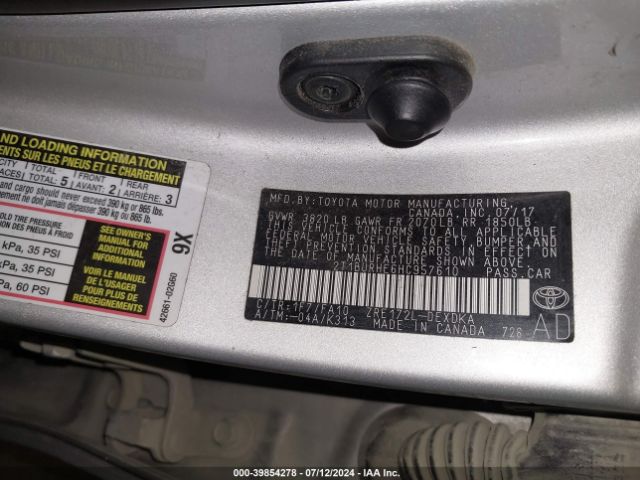 Photo 8 VIN: 2T1BURHE6HC957610 - TOYOTA COROLLA 