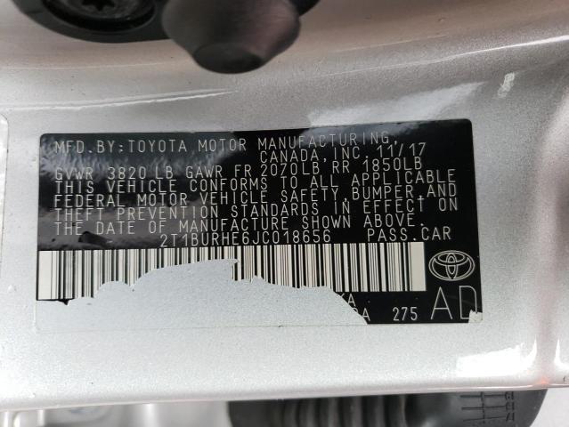 Photo 11 VIN: 2T1BURHE6JC018656 - TOYOTA COROLLA L 