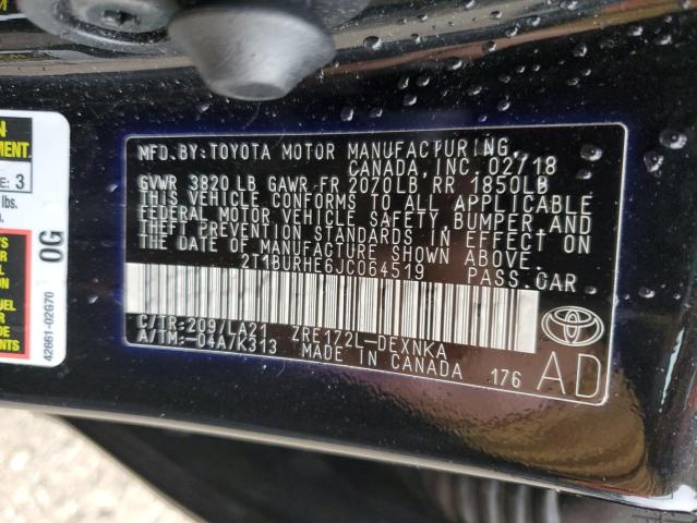 Photo 12 VIN: 2T1BURHE6JC064519 - TOYOTA COROLLA L 