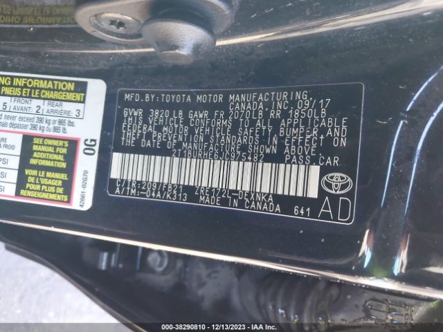 Photo 8 VIN: 2T1BURHE6JC975482 - TOYOTA COROLLA 