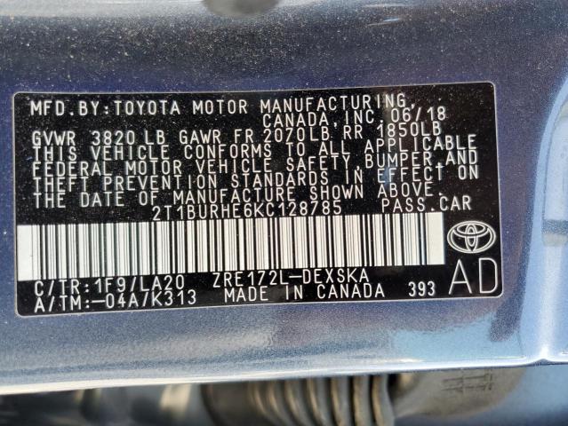 Photo 12 VIN: 2T1BURHE6KC128785 - TOYOTA COROLLA 