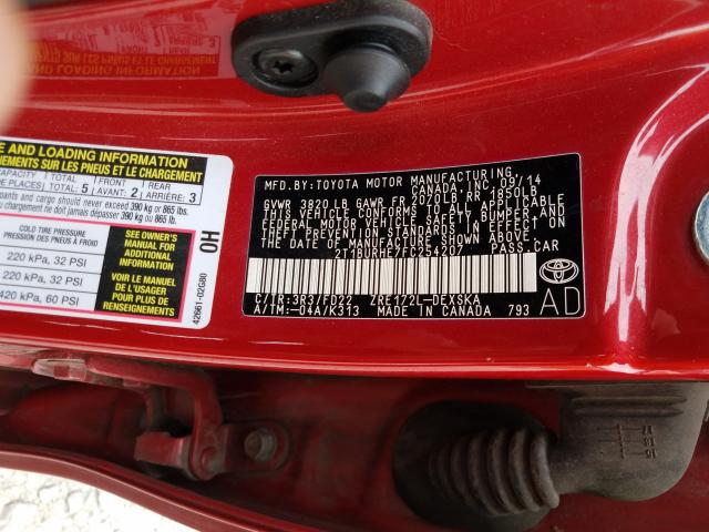 Photo 9 VIN: 2T1BURHE7FC254207 - TOYOTA COROLLA L 