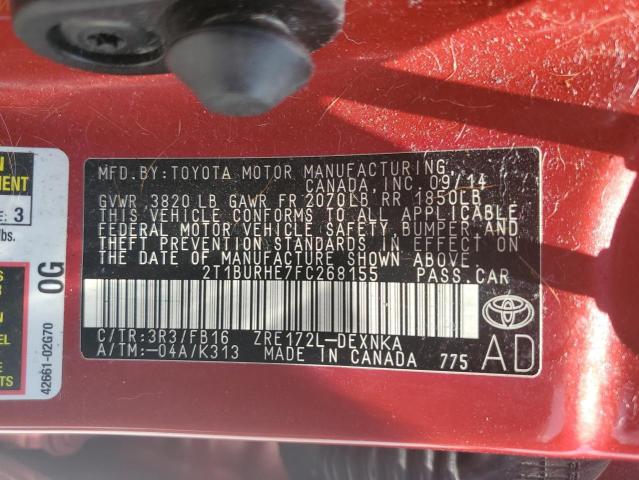 Photo 12 VIN: 2T1BURHE7FC268155 - TOYOTA COROLLA 