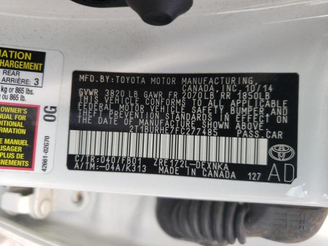 Photo 9 VIN: 2T1BURHE7FC277485 - TOYOTA COROLLA L 