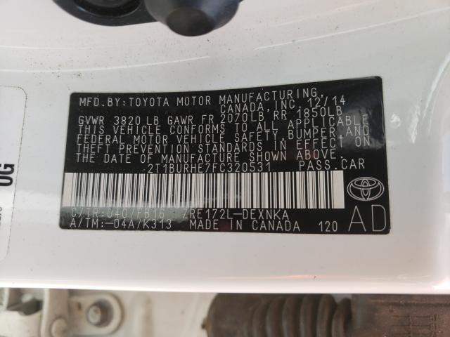 Photo 9 VIN: 2T1BURHE7FC320531 - TOYOTA COROLLA L 