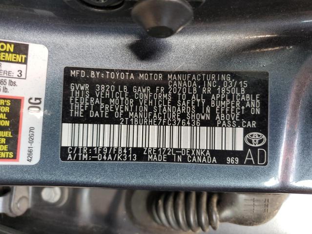 Photo 11 VIN: 2T1BURHE7FC376436 - TOYOTA COROLLA 