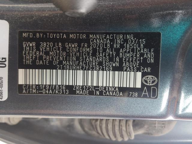 Photo 9 VIN: 2T1BURHE7FC382169 - TOYOTA COROLLA L 