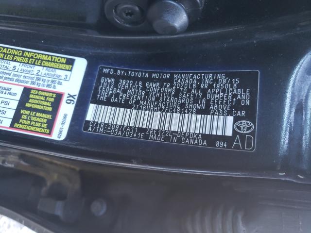 Photo 9 VIN: 2T1BURHE7FC481428 - TOYOTA COROLLA L 