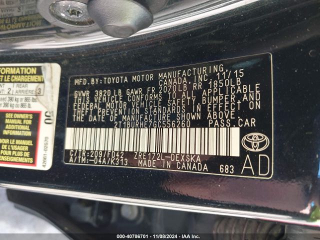 Photo 8 VIN: 2T1BURHE7GC556260 - TOYOTA COROLLA 