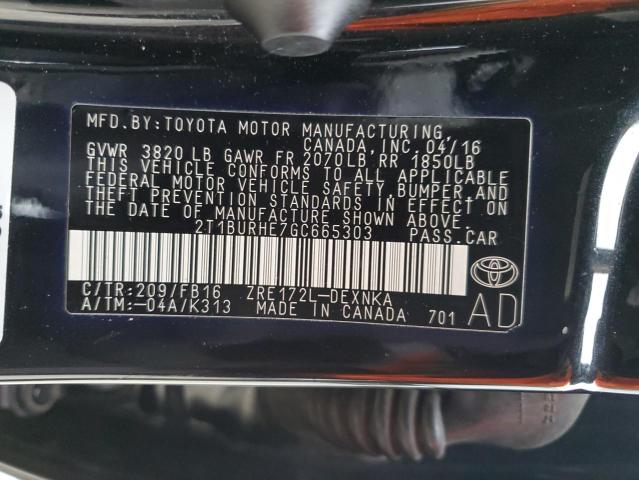 Photo 11 VIN: 2T1BURHE7GC665303 - TOYOTA COROLLA 