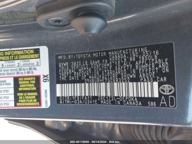 Photo 8 VIN: 2T1BURHE7GC683252 - TOYOTA COROLLA 