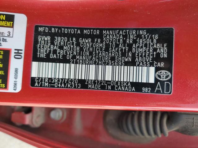 Photo 12 VIN: 2T1BURHE7HC795695 - TOYOTA COROLLA 