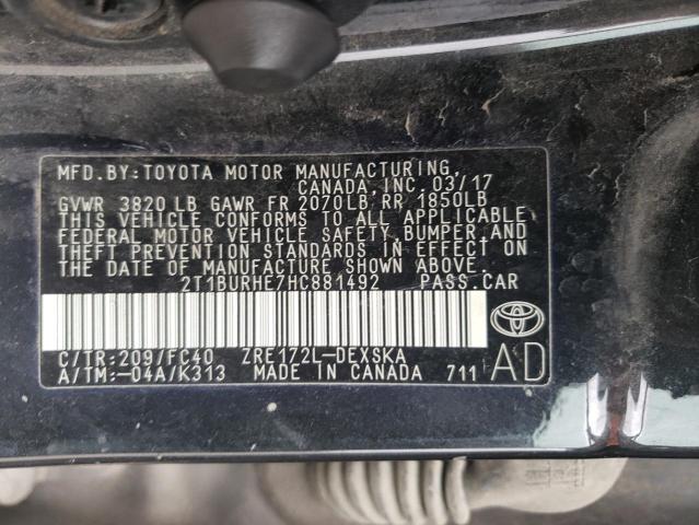 Photo 11 VIN: 2T1BURHE7HC881492 - TOYOTA COROLLA 